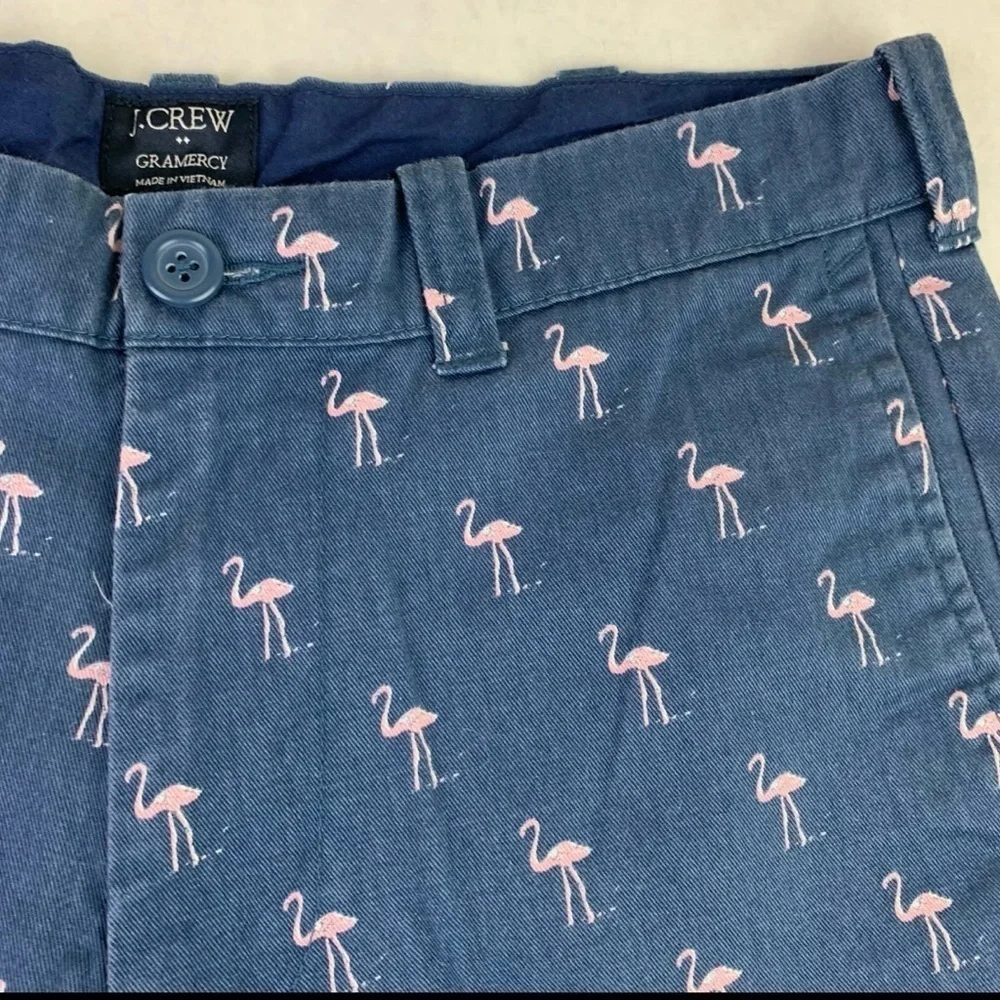 J. Crew Blue Flamingo Print Men's Shorts Size 29W
